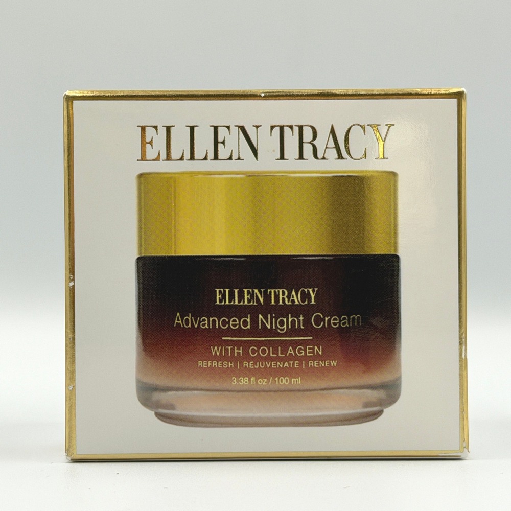 Ellen Tracy Advanced Night Cream Women 3.38oz White New Collagen Moisturizer